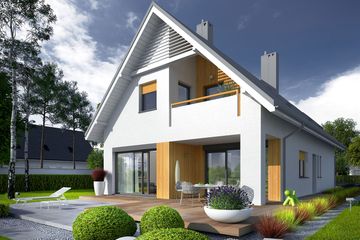 Projekt domu Riko II G1 energo - parterowy z poddaszem dom o powierzchni 134,53 m², dach dwuspadowy - ujęcie 4