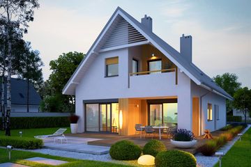 Projekt domu Riko II G1 energo - parterowy z poddaszem dom o powierzchni 134,53 m², dach dwuspadowy - ujęcie 5