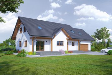  Projekt domu Bolesławice 6 dwst (KRP2009) - projekt domu parterowego z poddaszem - Zdjęcie 1