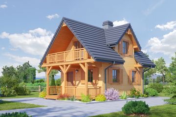  Projekt domu letniskowego Gajowo 68 dws (KRP2011) - projekt domu parterowego z poddaszem - Zdjęcie 1
