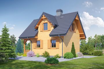  Projekt domu letniskowego Gajowo 68 dws (KRP2011) - projekt domu parterowego z poddaszem - Zdjęcie 2