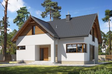  Projekt domu E-192 (WAX1093) - projekt domu parterowego z poddaszem - Zdjęcie 2
