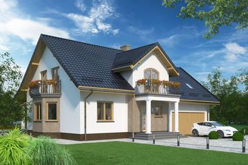  Projekt domu APS 261 + 2G (LUA1389) - projekt domu parterowego z poddaszem - Zdjęcie 1