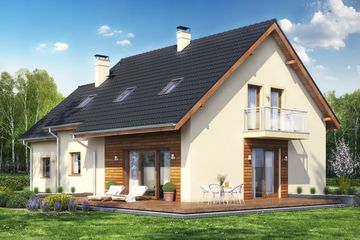 Projekt domu Sowa 8 z garażem 2-st. (WRL1023) - projekt domu parterowego z poddaszem - Zdjęcie 2
