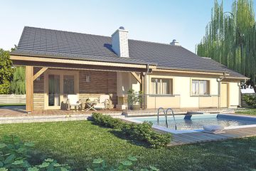  Projekt domu AJR_03_A1 (WOJ1016) - projekt domu parterowego - Zdjęcie 1