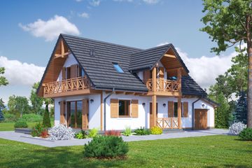  Projekt domu Zawoja 23 dwst (KRP2012) - projekt domu parterowego z poddaszem - Zdjęcie 1