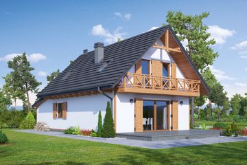  Projekt domu Zawoja 23 dwst (KRP2012) - projekt domu parterowego z poddaszem - Zdjęcie 2