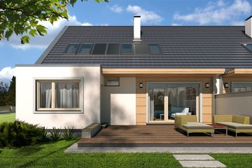  Projekt domu Vivien bliźniak segment wersja C paliwo stałe (WRD2661) - projekt domu parterowego z poddaszem - Zdjęcie 1