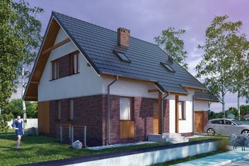  Projekt domu Similis I PG1 (SLS1077) - projekt domu parterowego z poddaszem - Zdjęcie 1