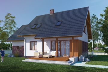  Projekt domu Similis I PG1 (SLS1077) - projekt domu parterowego z poddaszem - Zdjęcie 2