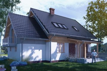  Projekt domu Similis III PG1 (SLS1079) - projekt domu parterowego z poddaszem - Zdjęcie 2