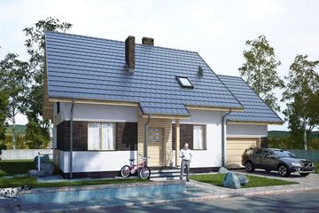  Projekt domu Similis IV PG1 (SLS1080) - projekt domu parterowego z poddaszem - Zdjęcie 1