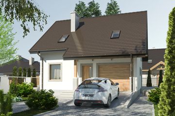  Projekt domu Turkawka z garażem 1-st. [A] (WRF1672) - projekt domu parterowego z poddaszem - Zdjęcie 2