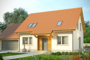  Projekt domu Jodła 2G (WRN1360) - projekt domu parterowego z poddaszem - Zdjęcie 1