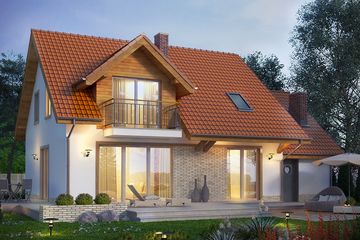  Projekt domu Jodła 2G (WRN1360) - projekt domu parterowego z poddaszem - Zdjęcie 2