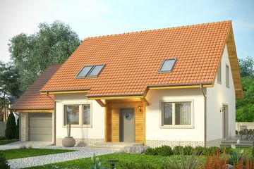  Projekt domu Jodła 2G (WRN1360) - projekt domu parterowego z poddaszem - Zdjęcie 3