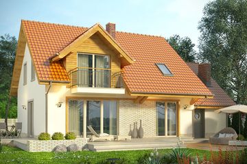  Projekt domu Jodła 2G (WRN1360) - projekt domu parterowego z poddaszem - Zdjęcie 4