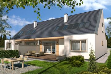  Projekt domu Vivien bliźniak segment wersja C paliwo stałe (WRD2661) - projekt domu parterowego z poddaszem - Zdjęcie 4