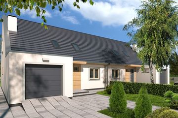  Projekt domu VIVIEN bliźniak C (WRD2662) - projekt domu parterowego z poddaszem - Zdjęcie 1