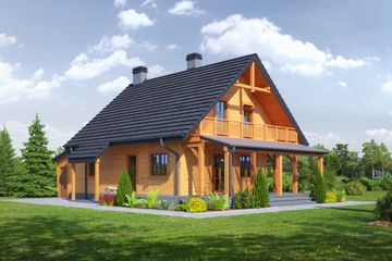  Projekt domu Świdnica mała 15 dwsg (KRP2018) - projekt domu parterowego z poddaszem - Zdjęcie 2