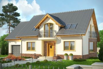  Projekt domu Magnolia (WRN1363) - projekt domu parterowego z poddaszem - Zdjęcie 1