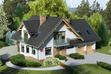  Projekt domu przy Cyprysowej 15 K2 (KRK1165) - projekt domu parterowego z poddaszem - Zdjęcie 1