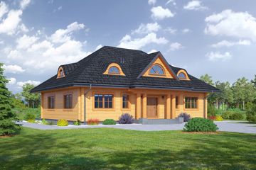  Projekt domu Chmielniki dw 49x (KRP2022) - projekt domu parterowego z poddaszem - Zdjęcie 1