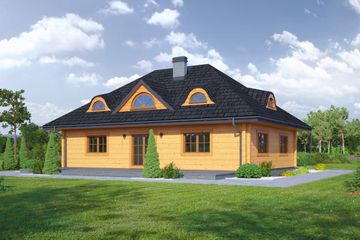  Projekt domu Chmielniki dw 49x (KRP2022) - projekt domu parterowego z poddaszem - Zdjęcie 2