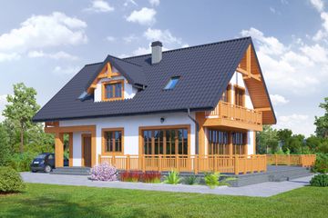  Projekt domu Osiek 331 (KRP2023) - projekt domu parterowego z poddaszem - Zdjęcie 1