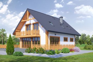  Projekt domu Osiek 331 (KRP2023) - projekt domu parterowego z poddaszem - Zdjęcie 2