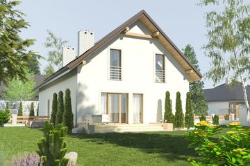  Projekt domu Turkawka z garażem 1-st. bliźniak [A-BL1] (WRF1675) - projekt domu parterowego z poddaszem - Zdjęcie 2