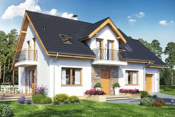  Projekt domu Sowa 10 z garażem (WRL1026) - projekt domu parterowego z poddaszem - Zdjęcie 1