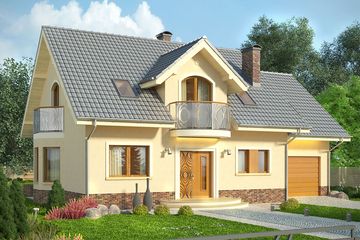  Projekt domu Akacja (WRN1364) - projekt domu parterowego z poddaszem - Zdjęcie 1