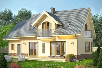  Projekt domu Akacja (WRN1364) - projekt domu parterowego z poddaszem - Zdjęcie 2