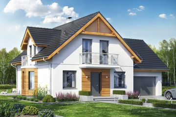  Projekt domu Baset 6 z garażem XL (WRL1027) - projekt domu parterowego z poddaszem - Zdjęcie 1