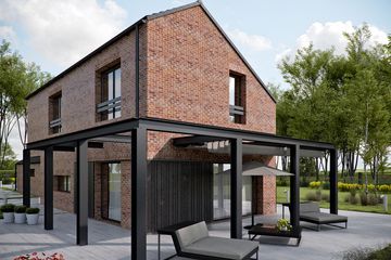 Projekt domu House x12 - parterowy z poddaszem dom o powierzchni 122,66 m², dach dwuspadowy - ujęcie 2