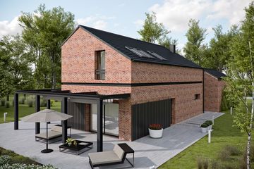 Projekt domu House x12 - parterowy z poddaszem dom o powierzchni 122,66 m², dach dwuspadowy - ujęcie 3