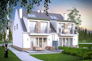  Projekt domu Erwin - bliźniak PLP (WRD2682) - projekt domu z pełnym piętrem - Zdjęcie 2