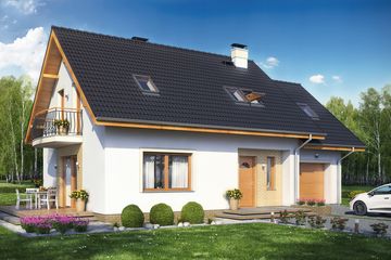  Projekt domu Pinczer 5 z garażem (WRL1029) - projekt domu parterowego z poddaszem - Zdjęcie 1