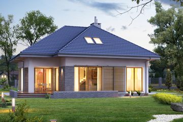  Projekt domu E-188 (WAX1095) - projekt domu parterowego z poddaszem - Zdjęcie 1