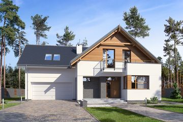 Projekt domu E-198 (WAX1098) - projekt domu parterowego z poddaszem - Zdjęcie 3