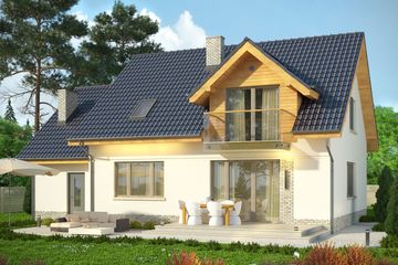  Projekt domu Wierzba (WRN1365) - projekt domu parterowego z poddaszem - Zdjęcie 1