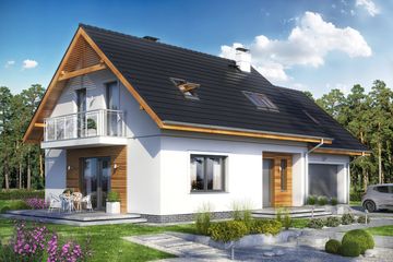  Projekt domu Pinczer 4 z garażem XL (WRL1028) - projekt domu parterowego z poddaszem - Zdjęcie 1