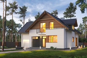  Projekt domu E-199 (WAX1099) - projekt domu parterowego z poddaszem - Zdjęcie 3