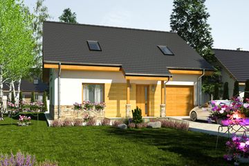  Projekt domu Jarząbek III z garażem 1-st. [A] (WRF1678) - projekt domu parterowego z poddaszem - Zdjęcie 1