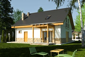  Projekt domu Jarząbek III z garażem 1-st. [A] (WRF1678) - projekt domu parterowego z poddaszem - Zdjęcie 2