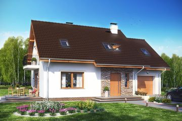  Projekt domu Pinczer 6 z garażem (WRL1030) - projekt domu parterowego z poddaszem - Zdjęcie 1