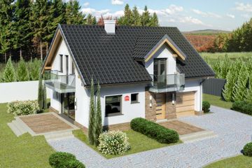  Projekt domu przy Alabastrowej 21 N (KRK1442) - projekt domu parterowego z poddaszem - Zdjęcie 2