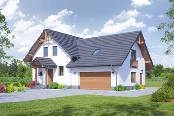  Projekt domu Gładyszów mały 2g (KRP2024) - projekt domu parterowego z poddaszem - Zdjęcie 1