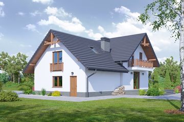 Projekt domu Gładyszów mały 2g (KRP2024) - projekt domu parterowego z poddaszem - Zdjęcie 2